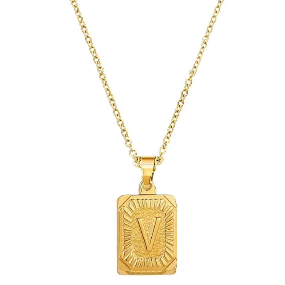 New! Whim Gold Monogram Initial Letter Necklace NWOT